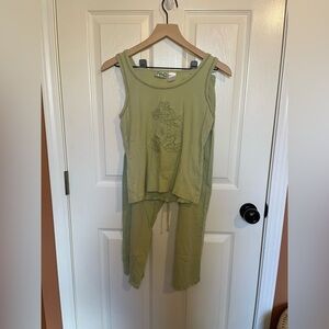 Disney Vintage 2 Pajamas Matching Set Top Size Small Bottoms Size Medium